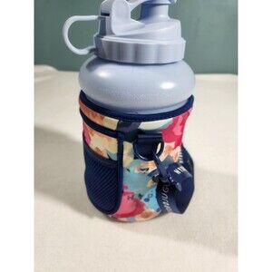 Grey Hydrojug 73OZ With Floral Sleeve And Strap Sports Hydration Water Jug
